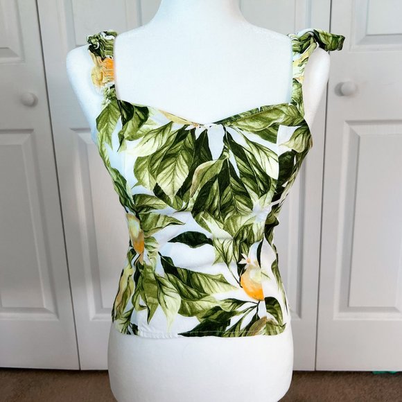 Lemon Ruffled Tank Top - Picture 2 of 4